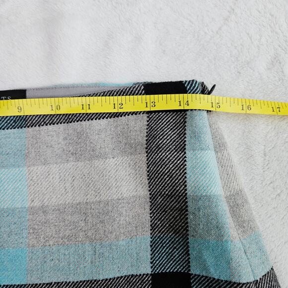 Talbots Wool Blend Plaid Blue Gray Academia Preppy School Girl Size 4 Petite - Picture 8 of 8
